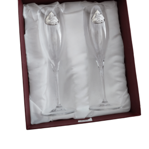 Set da 2 Bicchieri Flute Argenti Sovrani 25 Anniversario B1959