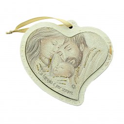 Cuore da appendere con "Natività" - dimensioni 13x14 cm