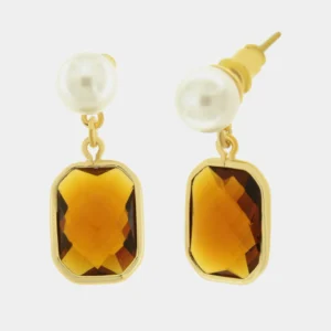 Orecchini in Metallo con cristallo marrone AMOVENEZIA