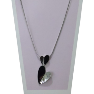 Collana in acciaio con doppio cuore Maskara Gioielli By Osa