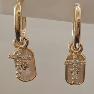 ORECCHINI IN OTTONE CON CHARM "AMEN GIOIELLI"